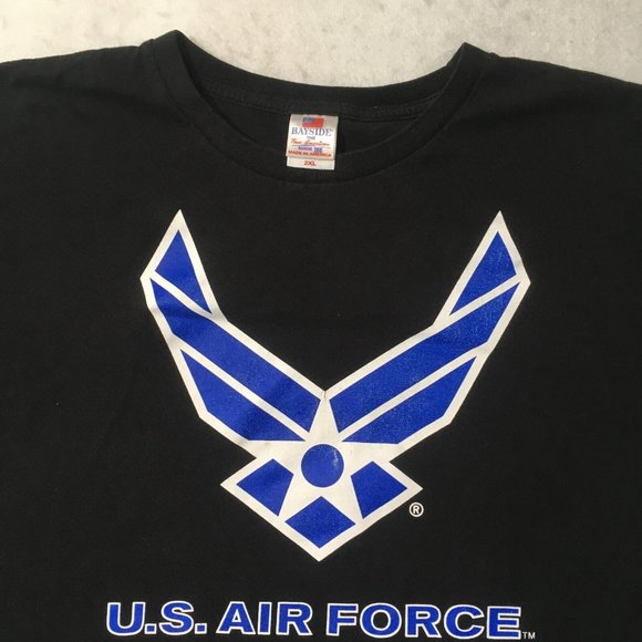 U.S. Air Force Wings Blue Bayside Made American Tee Short Sleeve T-Shirt XXL - Picture 2 of 10